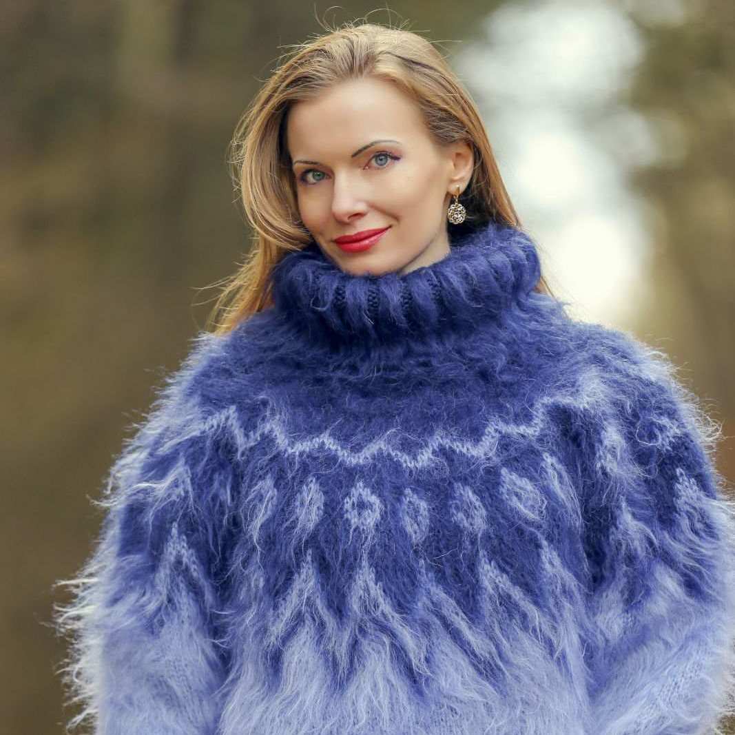 Kish Blue Feather Fur Sweater main image 0