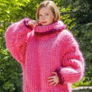Тhick mohair sweater hand knitted with 32 strands