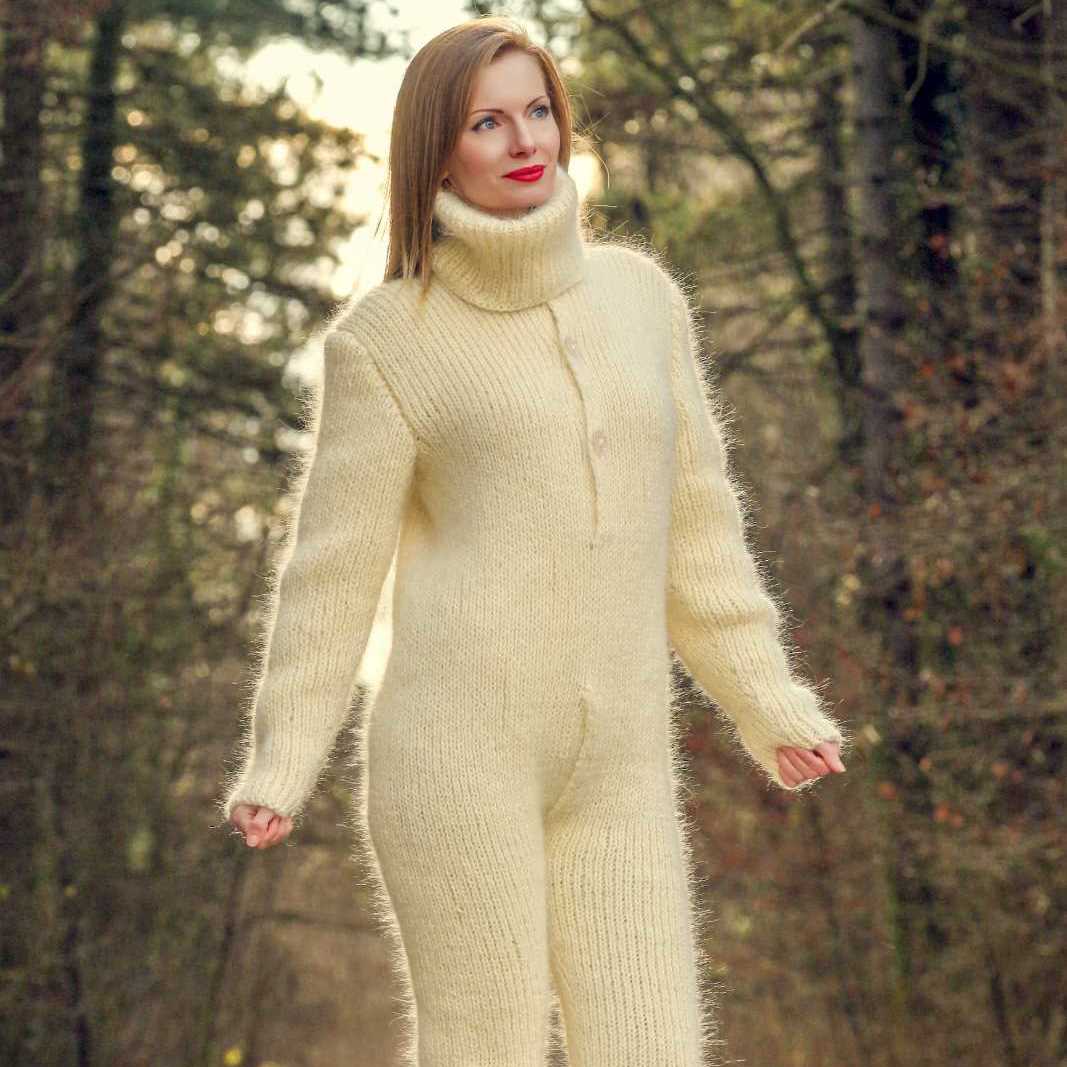 SUPERTANYA ivory mohair ski catsuit made to order – SuperTanya