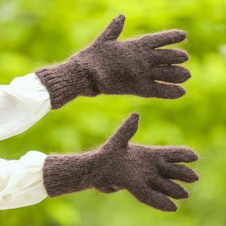 Thick brown ski mohair gloves SUPERTANYA