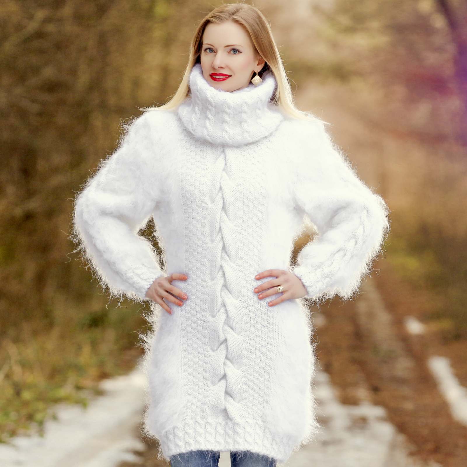 SUPERTANYA sexy fluffy white mohair sweater dress – SuperTanya