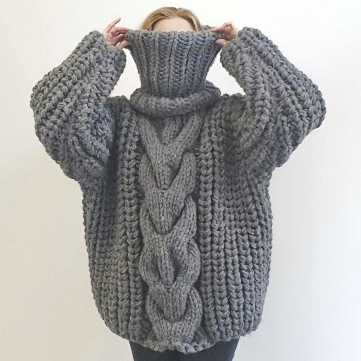 Grey extra thick wool sweater by SuperTanya – SuperTanya