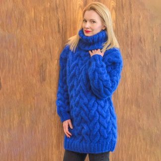 Blue cropped mohair sweater ready to ship size XS-S